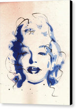 Load image into Gallery viewer, Blue Marilyn - Portrait of Marilyn Monroe Canvas Print by Ryan Hopkins