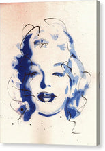 Load image into Gallery viewer, Blue Marilyn - Portrait of Marilyn Monroe Canvas Print by Ryan Hopkins