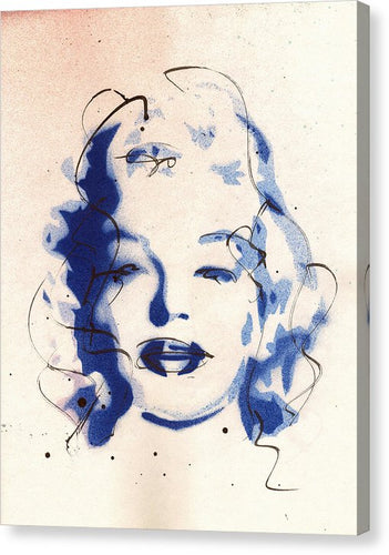 Blue Marilyn - Portrait of Marilyn Monroe Canvas Print by Ryan Hopkins