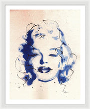 Load image into Gallery viewer, Blue Marilyn - Portrait of Marilyn Monroe Framed Print by Ryan Hopkins