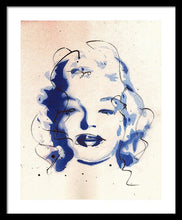 Load image into Gallery viewer, Blue Marilyn - Portrait of Marilyn Monroe Framed Print by Ryan Hopkins