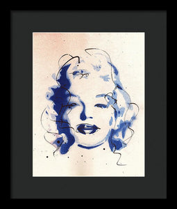 Blue Marilyn - Portrait of Marilyn Monroe Framed Print by Ryan Hopkins