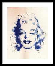 Load image into Gallery viewer, Blue Marilyn - Portrait of Marilyn Monroe Framed Print by Ryan Hopkins