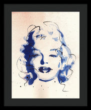 Load image into Gallery viewer, Blue Marilyn - Portrait of Marilyn Monroe Framed Print by Ryan Hopkins