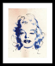 Load image into Gallery viewer, Blue Marilyn - Portrait of Marilyn Monroe Framed Print by Ryan Hopkins