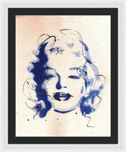 Load image into Gallery viewer, Blue Marilyn - Portrait of Marilyn Monroe Framed Print by Ryan Hopkins