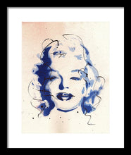 Load image into Gallery viewer, Blue Marilyn - Portrait of Marilyn Monroe Framed Print by Ryan Hopkins