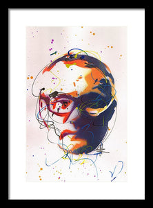 Portrait of Damien Hirst II - Framed Print by Ryan Hopkins