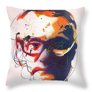 Portrait of Damien Hirst II - Throw Pillow by Ryan Hopkins