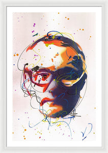 Portrait of Damien Hirst II - Framed Print by Ryan Hopkins