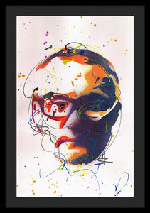 Portrait of Damien Hirst II - Framed Print by Ryan Hopkins