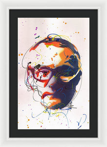 Portrait of Damien Hirst II - Framed Print by Ryan Hopkins