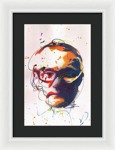 Portrait of Damien Hirst II - Framed Print by Ryan Hopkins