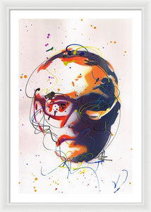 Portrait of Damien Hirst II - Framed Print by Ryan Hopkins