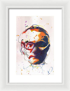 Portrait of Damien Hirst II - Framed Print by Ryan Hopkins