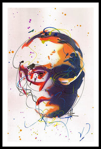 Portrait of Damien Hirst II - Framed Print by Ryan Hopkins