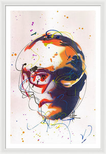 Portrait of Damien Hirst II - Framed Print by Ryan Hopkins