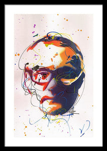 Portrait of Damien Hirst II - Framed Print by Ryan Hopkins