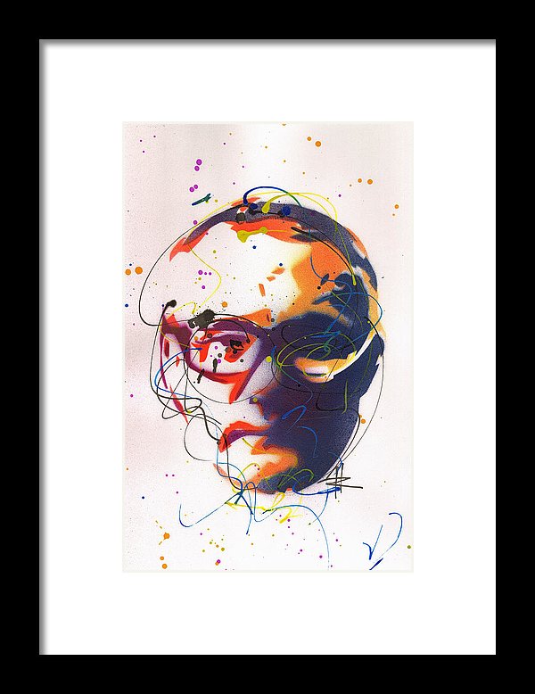 Portrait of Damien Hirst II - Framed Print by Ryan Hopkins