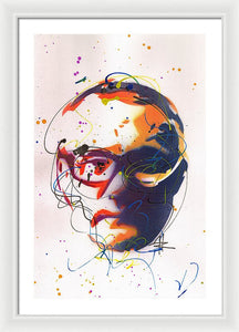 Portrait of Damien Hirst II - Framed Print by Ryan Hopkins