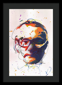 Portrait of Damien Hirst II - Framed Print by Ryan Hopkins