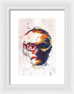 Portrait of Damien Hirst II - Framed Print by Ryan Hopkins