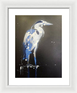 Midnight Blue Heron I - Framed Print