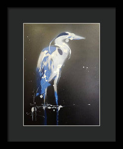 Midnight Blue Heron I - Framed Print