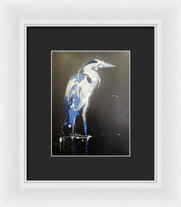 Midnight Blue Heron I - Framed Print