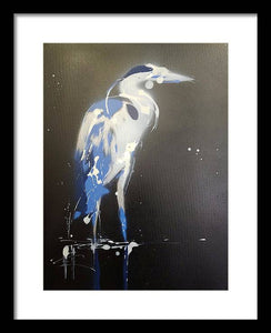 Midnight Blue Heron I - Framed Print