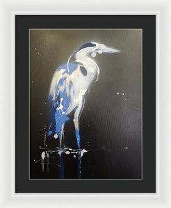 Midnight Blue Heron I - Framed Print