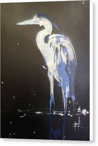 Midnight Blue Heron II - Canvas Print