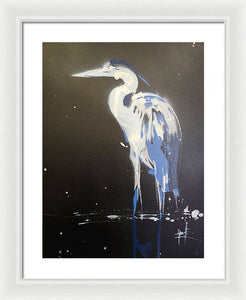 Midnight Blue Heron II - Framed Print