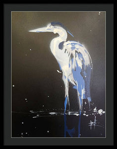 Midnight Blue Heron II - Framed Print