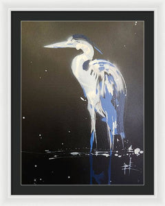 Midnight Blue Heron II - Framed Print