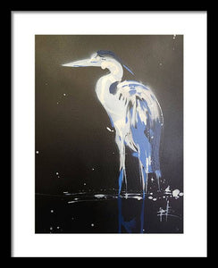 Midnight Blue Heron II - Framed Print