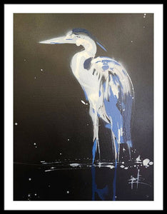 Midnight Blue Heron II - Framed Print