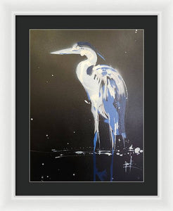 Midnight Blue Heron II - Framed Print