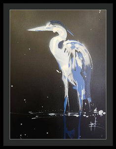 Midnight Blue Heron II - Framed Print