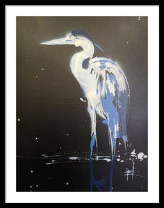 Midnight Blue Heron II - Framed Print