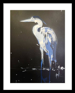 Midnight Blue Heron II - Framed Print