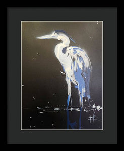 Midnight Blue Heron II - Framed Print