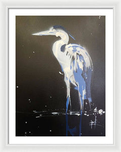 Midnight Blue Heron II - Framed Print