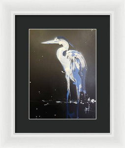 Midnight Blue Heron II - Framed Print