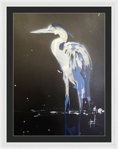 Midnight Blue Heron II - Framed Print