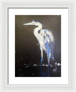 Midnight Blue Heron II - Framed Print