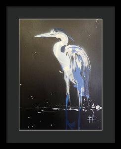 Midnight Blue Heron II - Framed Print