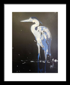 Midnight Blue Heron II - Framed Print