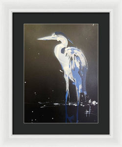 Midnight Blue Heron II - Framed Print