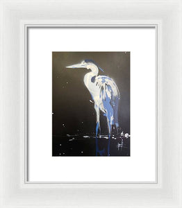 Midnight Blue Heron II - Framed Print